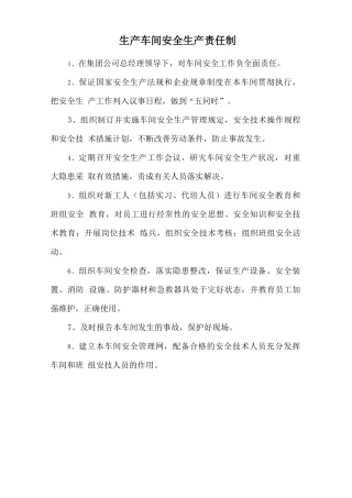生产车间安全生产责任制.doc