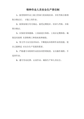 特种作业人员安全生产责任制.doc