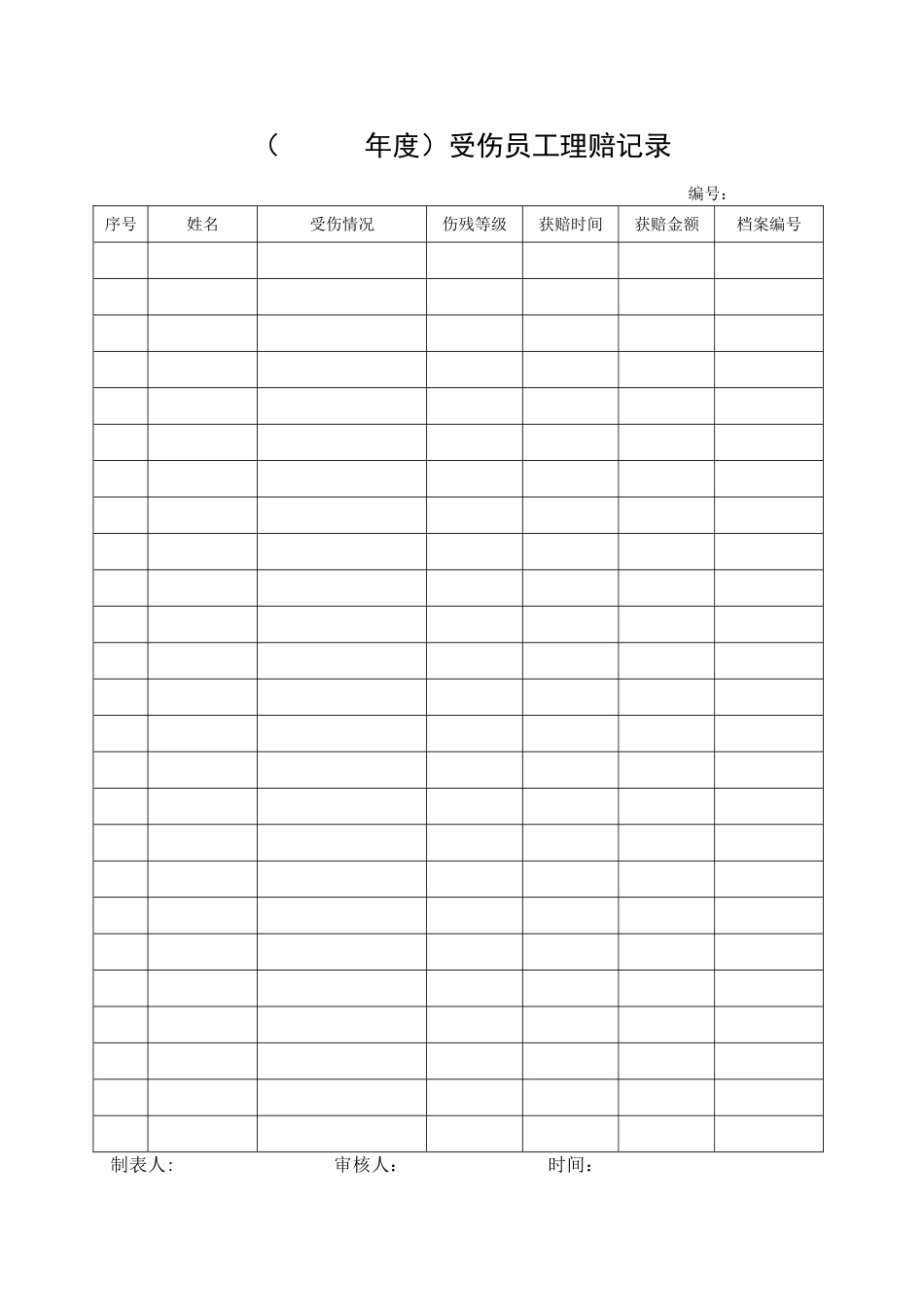 4.受伤员工理赔记录.doc_第1页