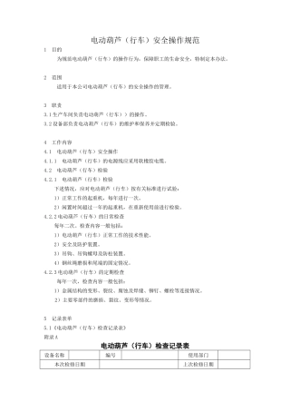 电动葫芦（行车）安全操作规范.doc