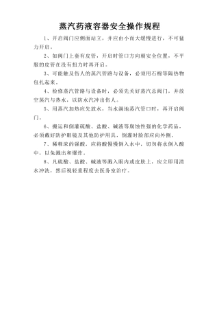 蒸汽药液容器安全操作规程.doc