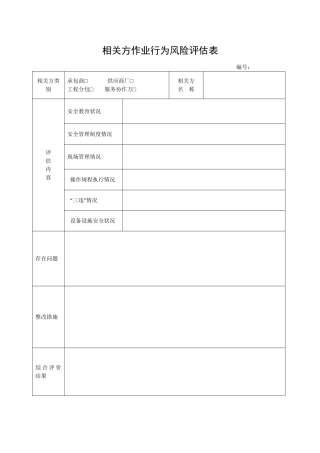 7.5相关方作业行为风险评估表.doc