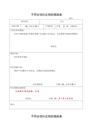 4.不符合项纠正预防措施表.doc