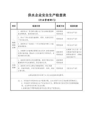 供水企业安全生产检查表.docx