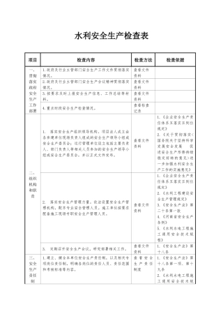 水利安全生产检查表.docx
