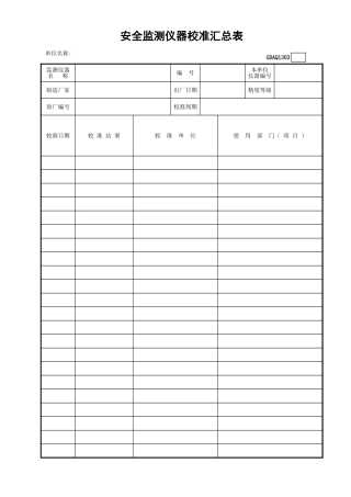 安全监测仪器校准汇总表GDAQ1303.xls