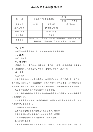 06-【行业案例】-11-XX公司安全生产责任制管理规程.doc