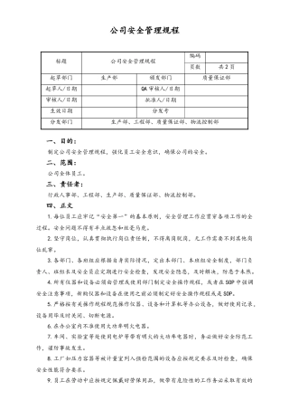 06-【行业案例】-12-XX公司公司安全管理规程.doc