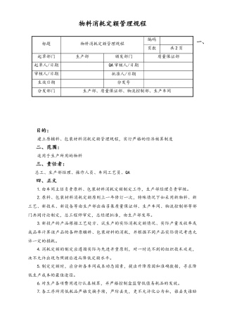06-【行业案例】-23-XX公司物料消耗定额管理规程.doc