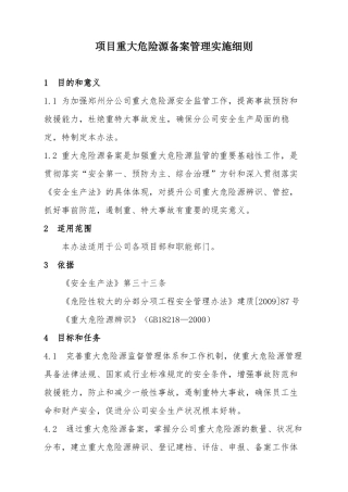 【建筑】项目重大危险源备案管理实施细则.docx