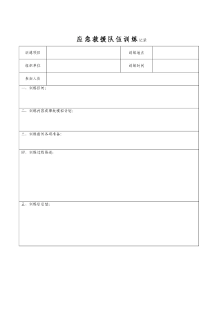 11.1.2-4应急救援队伍训练记录.doc