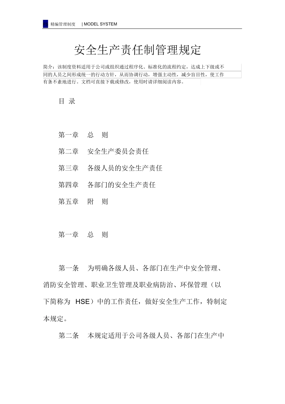 安全生产责任制管理规定（62页）.docx_第2页