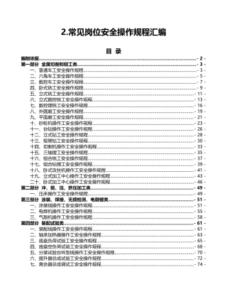 2.常见岗位安全操作规程汇编（共71个）.doc