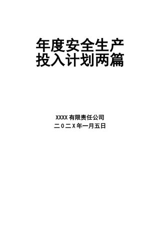 06-202X年度安全投计划-两篇.doc
