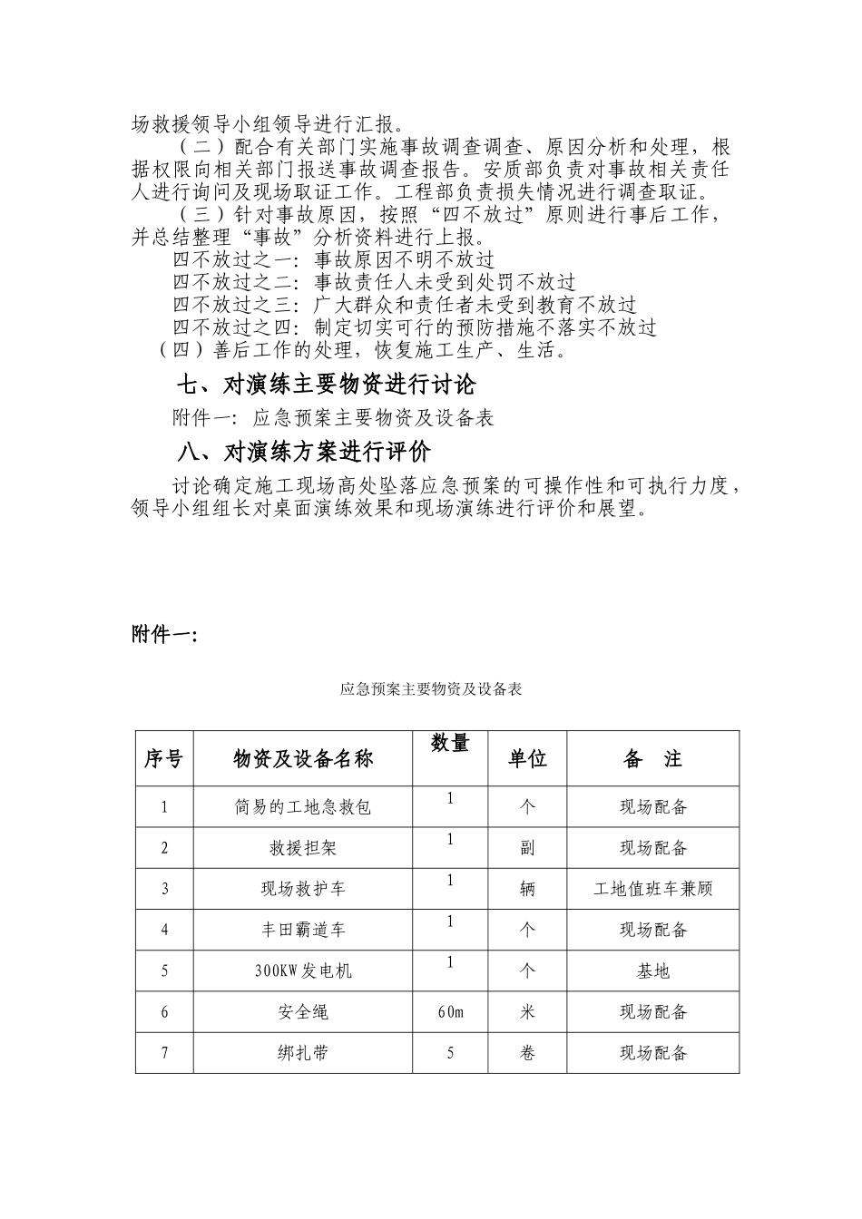 施工现场高处坠落应急预案桌面演练方案（6页）.doc_第3页
