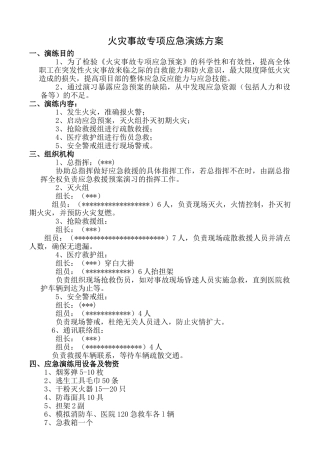 【演练脚本】火灾事故专项应急预案演练方案（7页）.doc