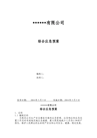 03.公司生产安全事故灾难综合应急预案.doc