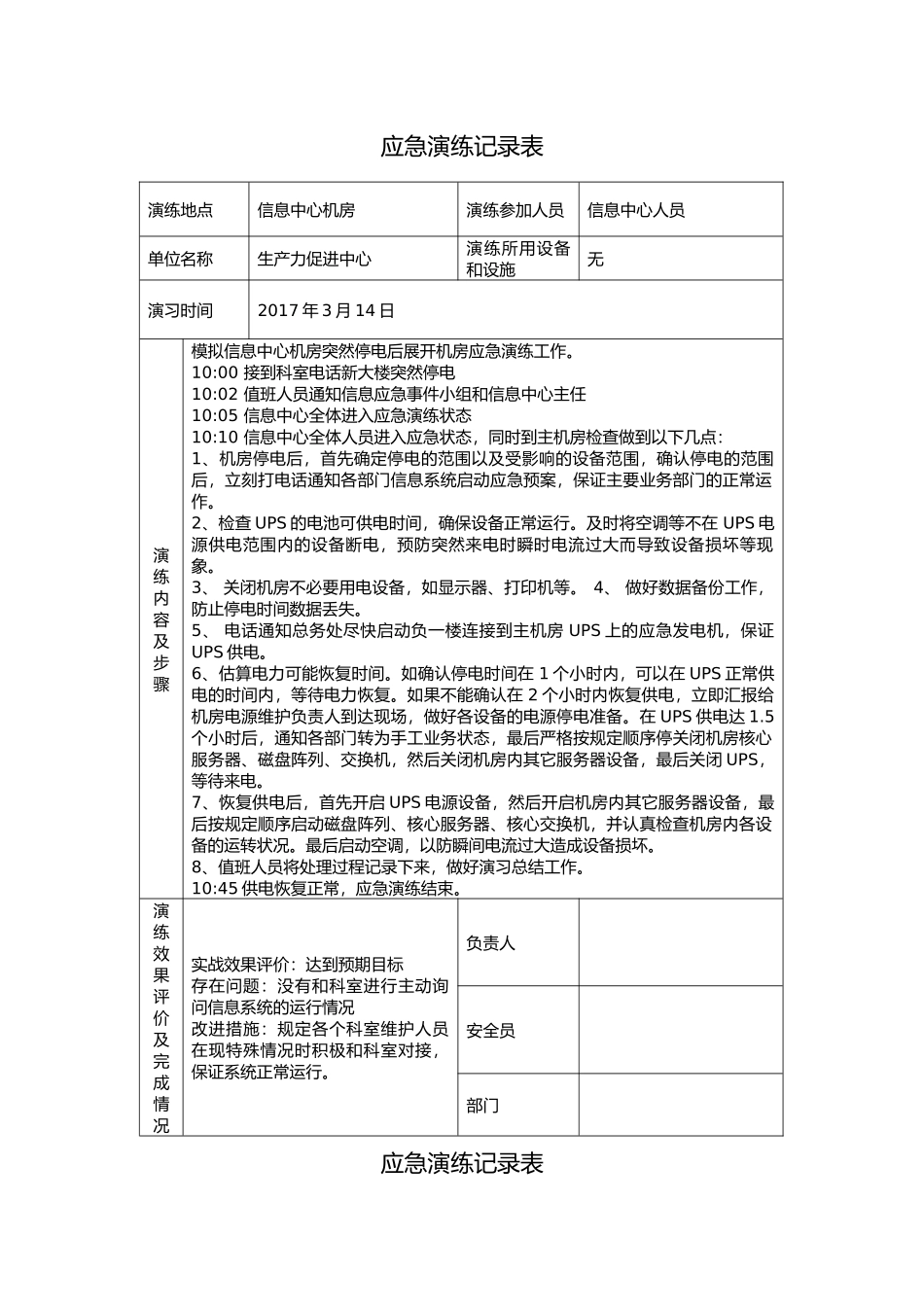 应急演练记录表(含内容).docx_第1页