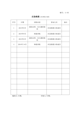 13-07-应急救援人员训练计划表.doc