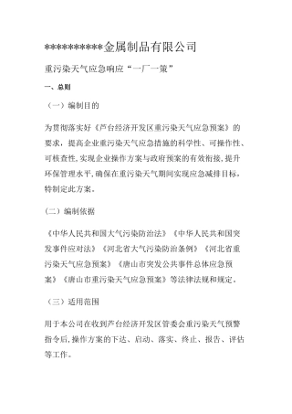 重污染天气应急响应一厂一策.docx
