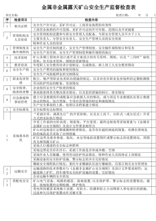 2金属非金属露天矿山安全生产监督检查表.docx