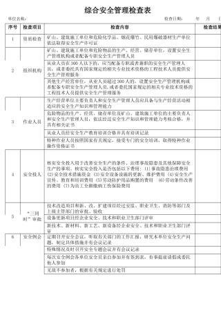 2综合安全管理检查表.docx