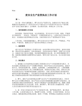 23.度安全生产监管执法工作计划.doc