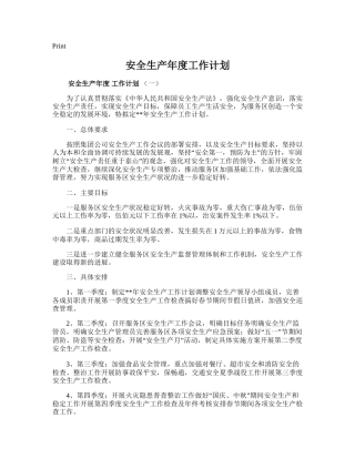 31.安全生产年度工作计划.doc