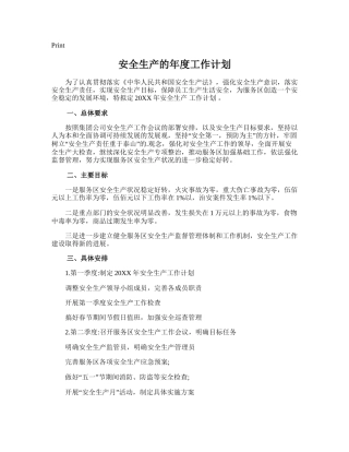 40.安全生产的年度工作计划.doc