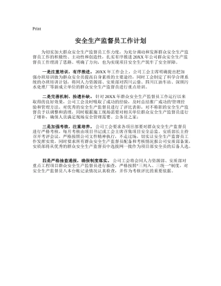47.安全生产监督员工作计划.doc