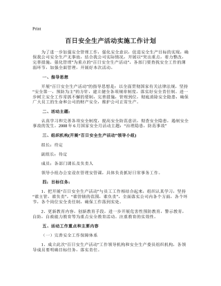 87.百日安全生产活动实施工作计划.doc