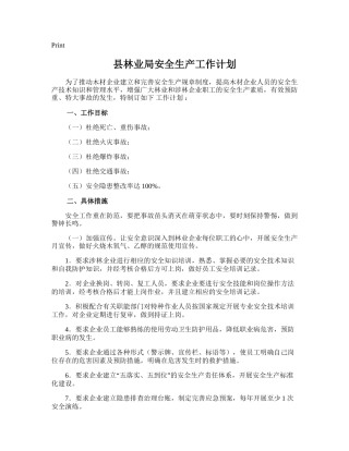 192.县林业局安全生产工作计划.doc