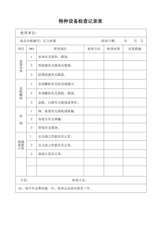 特种设备检查记录表.doc