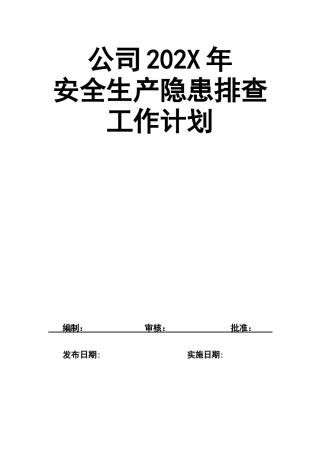 4-公司202X年安全生产隐患排查工作计划.docx