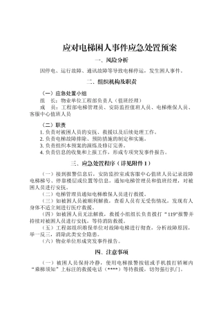 应对电梯困人事件应急处置预案.docx