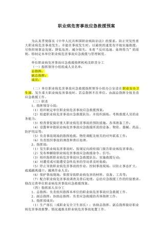 职业病危害应急救援预案.doc