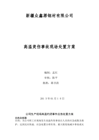 高温烫伤现场处置方案.doc