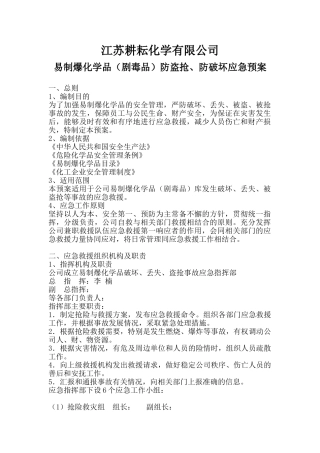 易制爆化学品防盗抢防恐袭应急预案.doc