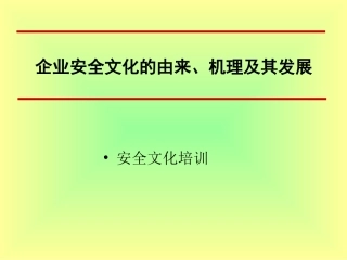 25.企业安全文化的由来、机理及其发展.ppt