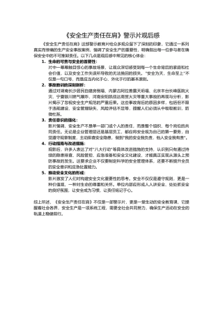 《安全生产责任在肩》警示教育片观后感.docx