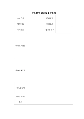 20240501安全教育培训效果评估表 2024-5-13 13137 4.doc