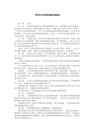 青岛市火灾事故调查处理规定2024.docx
