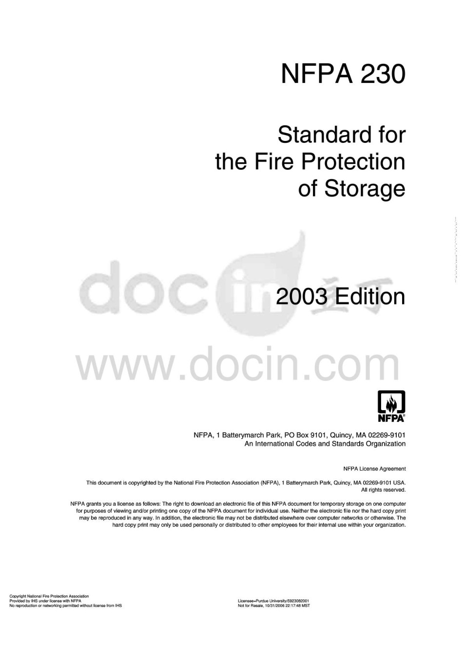 NFPA-230-2003（仓库消防标准）.pdf_第1页