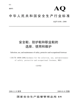 AQT6108-2008 安全鞋、防护鞋和职业鞋的选择、使用和维护.pdf