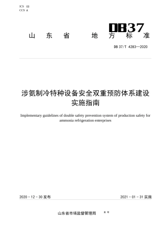 14.涉氨制冷特种设备安全双重预防体系建设实施指南DB 37T 4283—2020.docx
