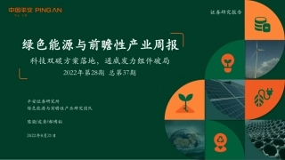 绿色能源与前瞻性产业行业周报2022年第28期：科技双碳方案落地，通威发力组件破局.pdf