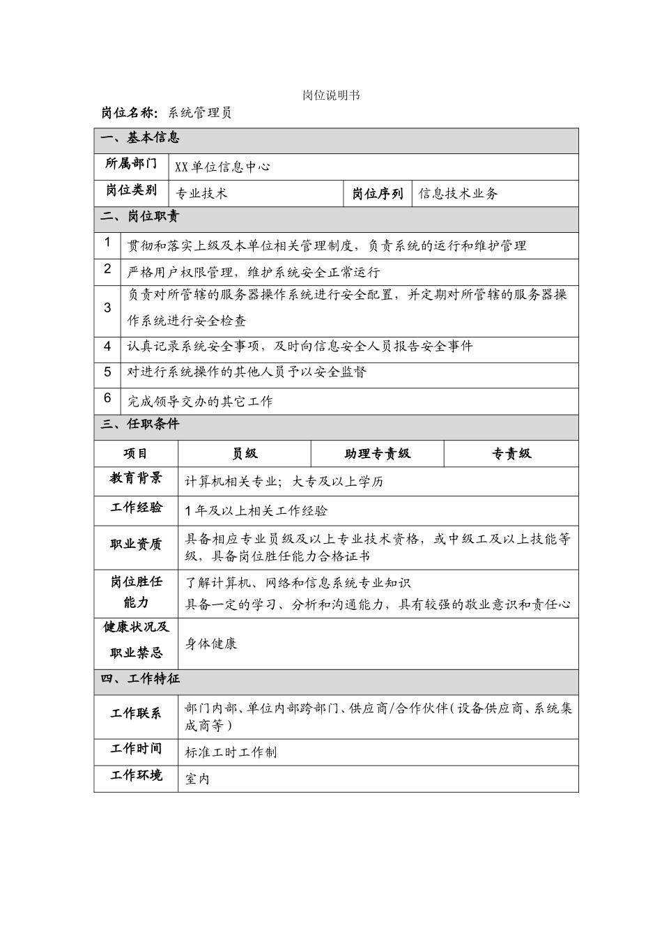 2-2系统管理员岗位职责.doc_第1页