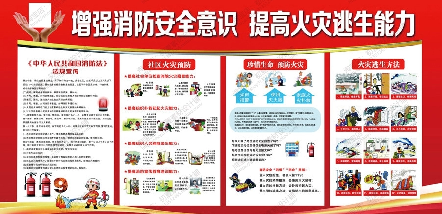 消防宣传栏展板海报（横）XF-PSD-0017.jpg_第1页