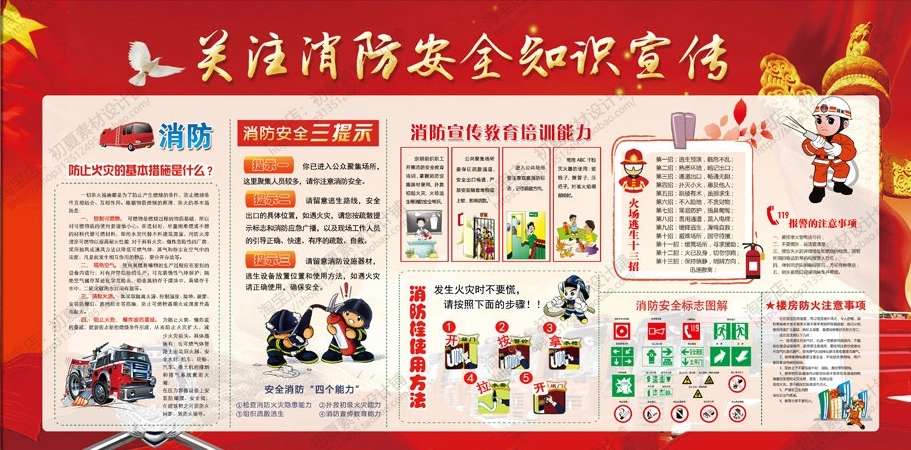 消防宣传栏展板海报（横）XF-PSD-0036.jpg_第1页