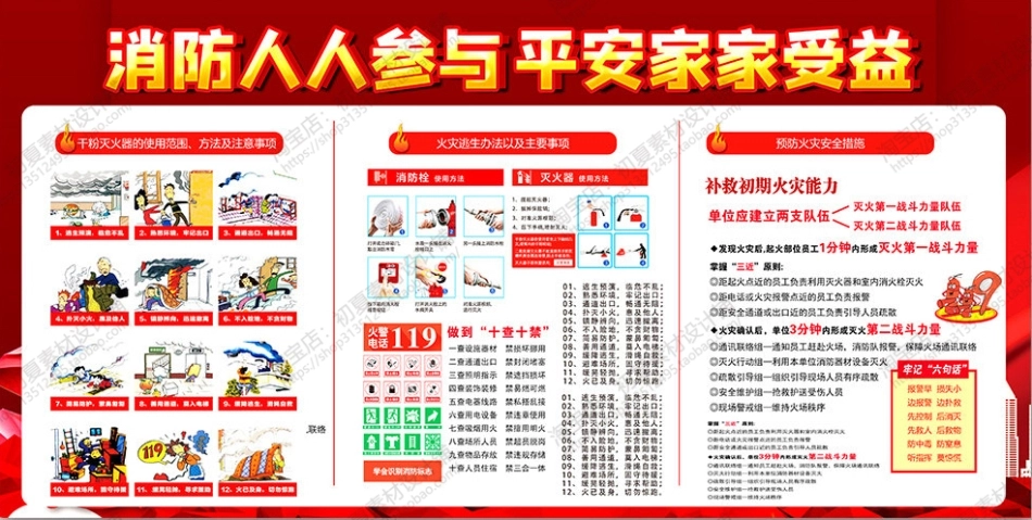 消防宣传栏展板海报（横）XF-PSD-0051.jpg_第1页